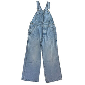 Vintage 90s GAP Denim Overalls Girls Medium Wide Leg Adjustable Straps